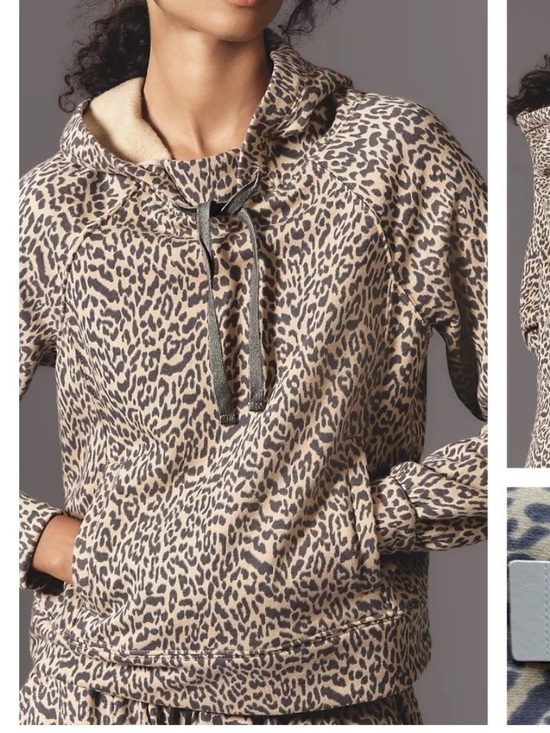 Anthropologie Sweaters - anthropologie dailypractice L  Print Hooded Pullover Sweatshirt - Taupe & Blac